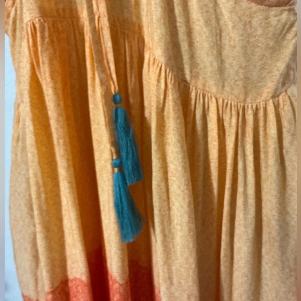 EUC Anthropologie Carla Weeks Setting Sun Maxi Dress Medium - Picture 8 of 13